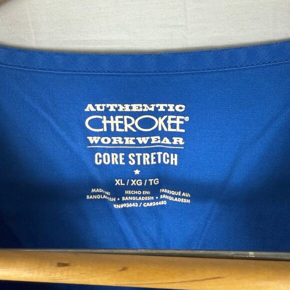 Cherokee Scrub Top Lot of 2 Unisex XL Pockets Nursing Medical Blue Gray - Picture 12 of 12